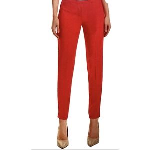 Elie Tahari Marcia Pant, Gala Apple Color Women's Dress Pants, Solid Red, Size 0